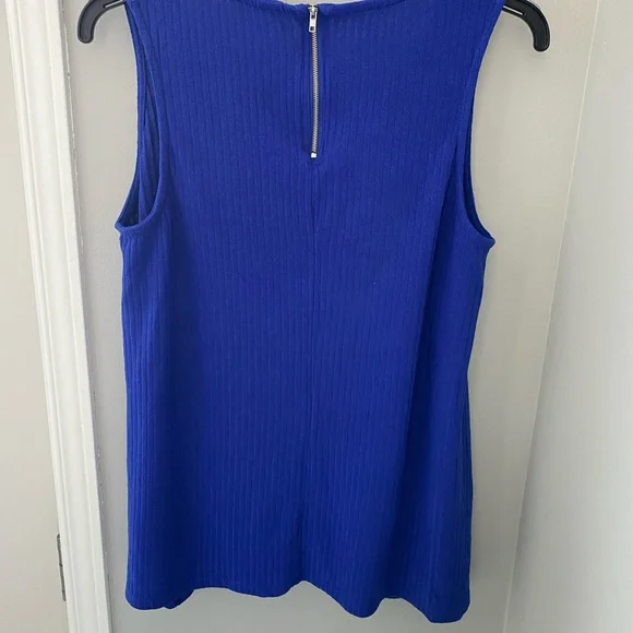 Olivia Moon — Blue tank top with silver zip on the back. - Picture 5 of 10